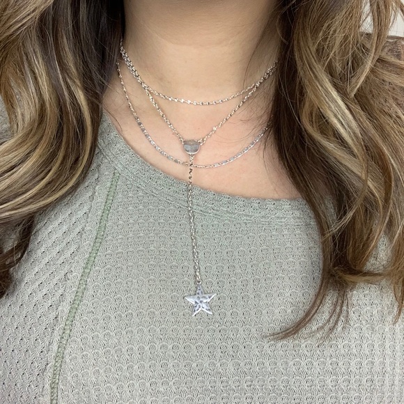 Seeing Stars Layered Necklace - Silver - Picture 3 of 5
